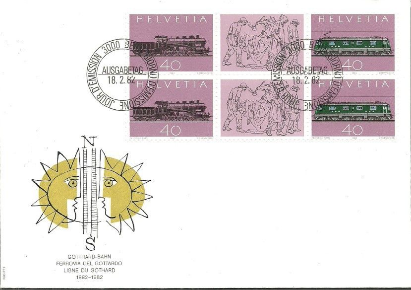 Znaczek Szwajcaria 1982 Mi 1214-1215 FDC