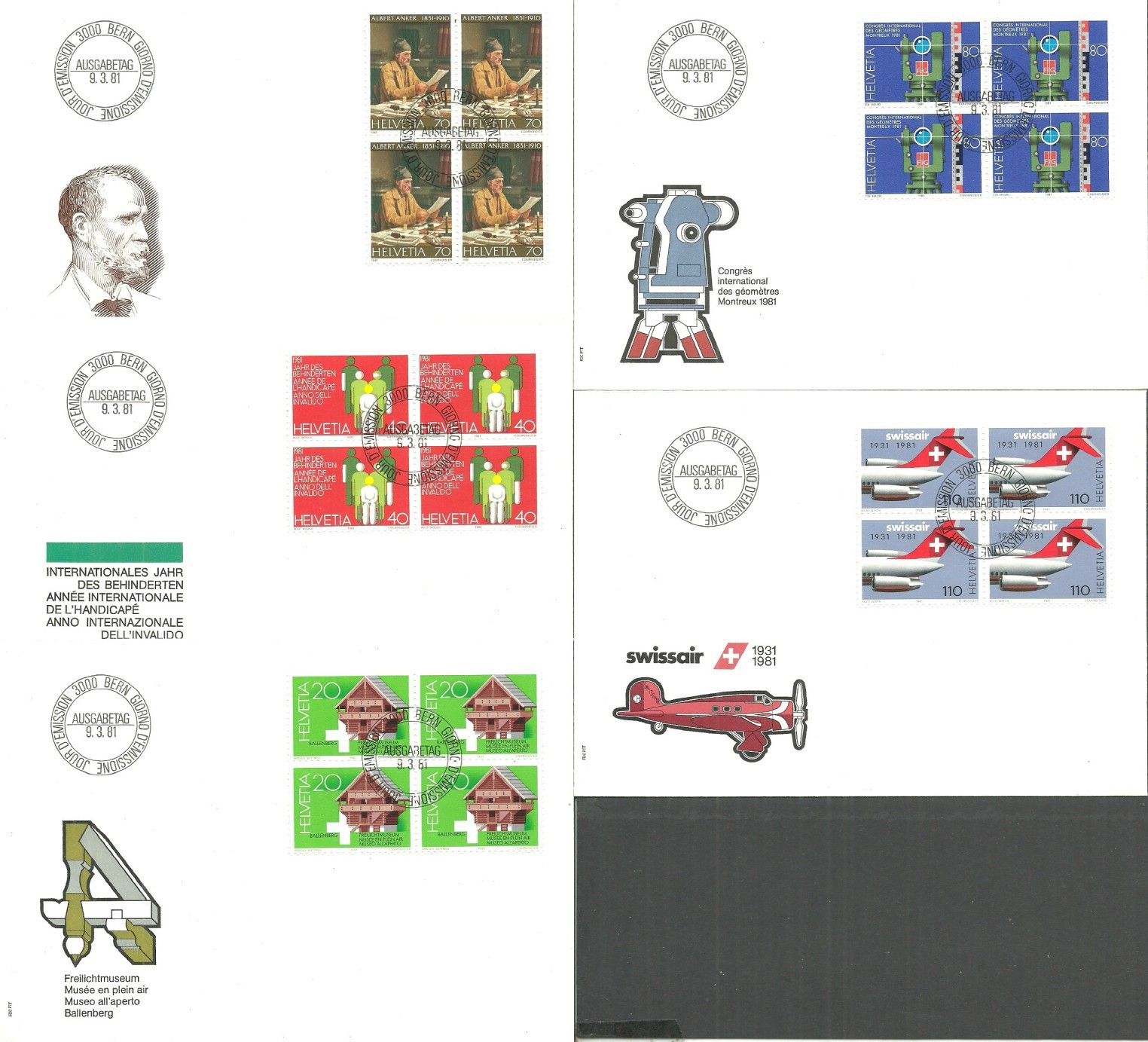 Znaczek Szwajcaria 1981 Mi 1191-1195 FDC