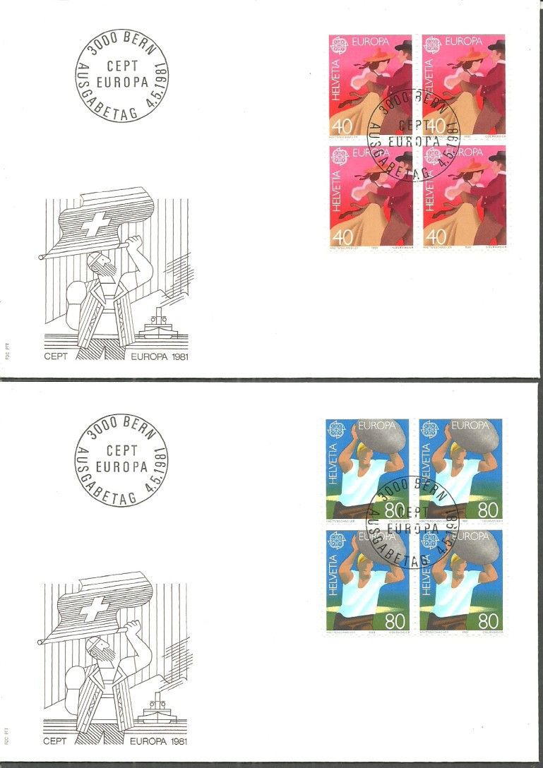 Znaczek Szwajcaria 1981 Mi 1197-1198 FDC