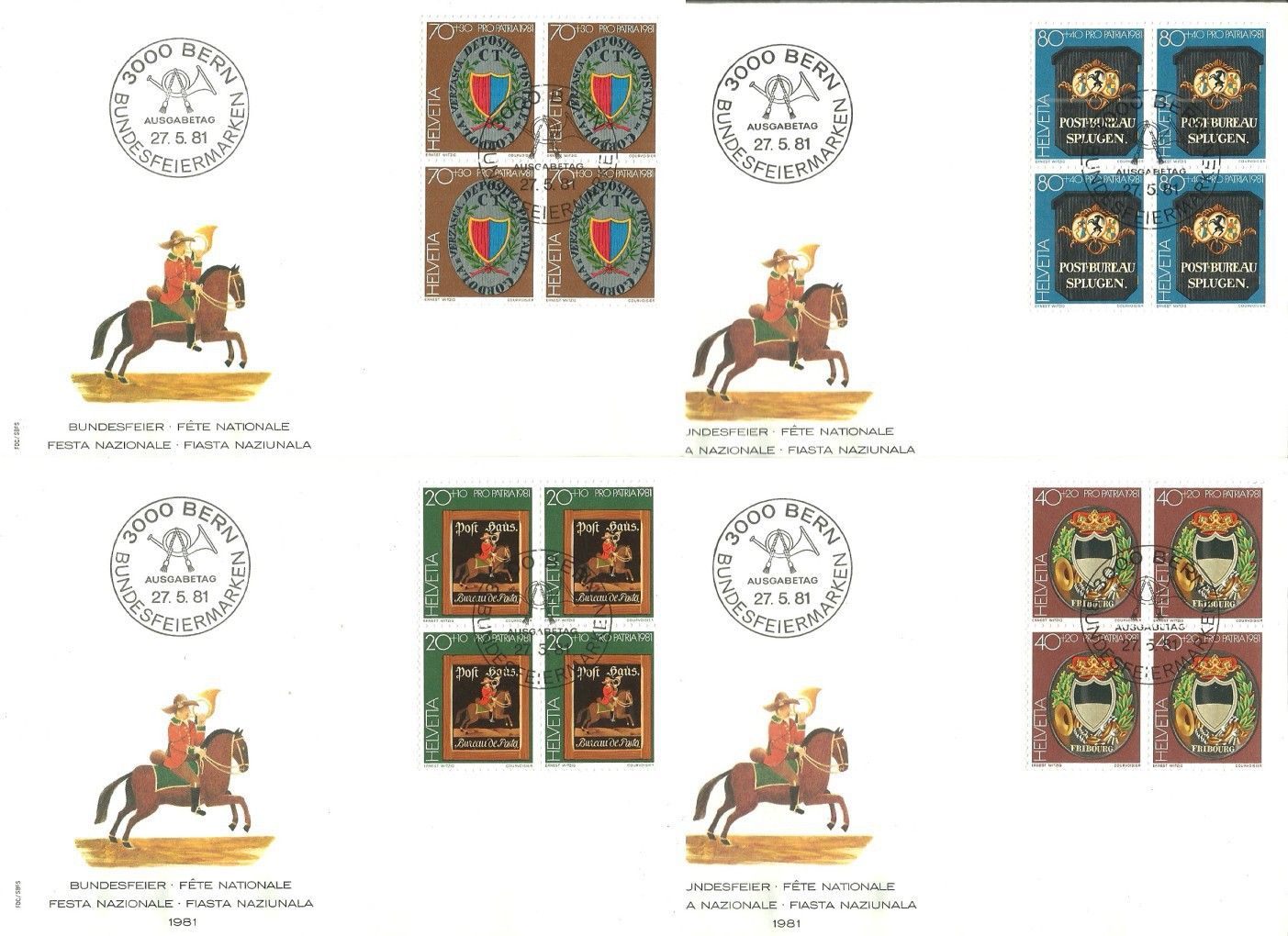 Znaczek Szwajcaria 1981 Mi 1199-1202 FDC