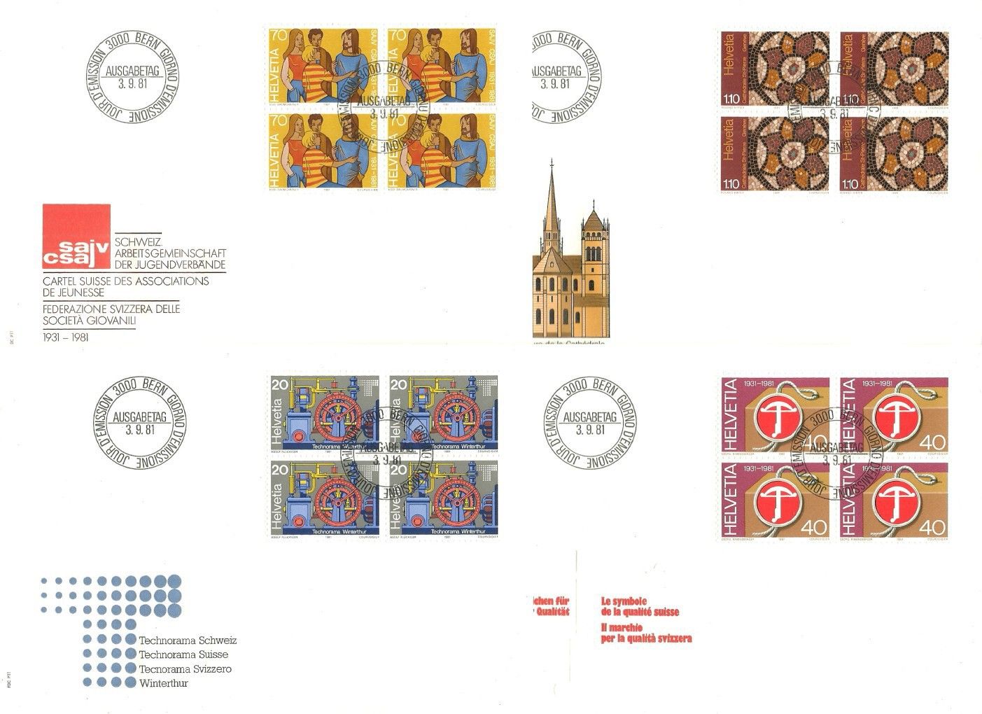 Znaczek Szwajcaria 1981 Mi 1206-1209 FDC