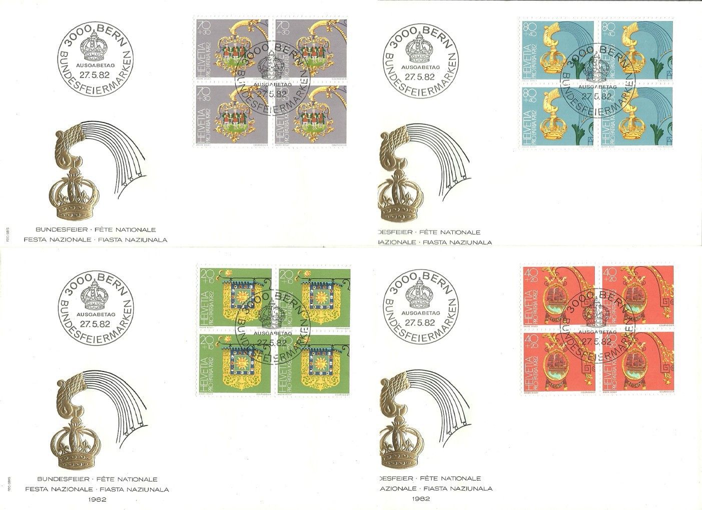 Znaczek Szwajcaria 1982 Mi 1223-1226 FDC