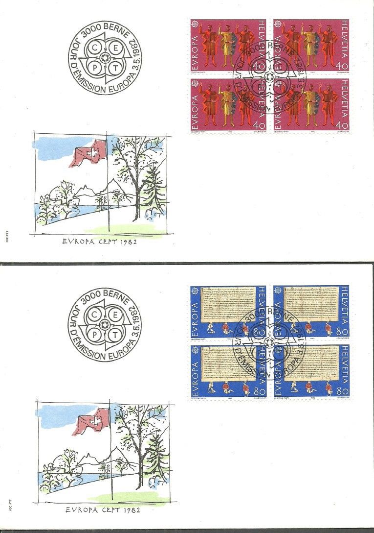 Znaczek Szwajcaria 1982 Mi 1221-1222 FDC