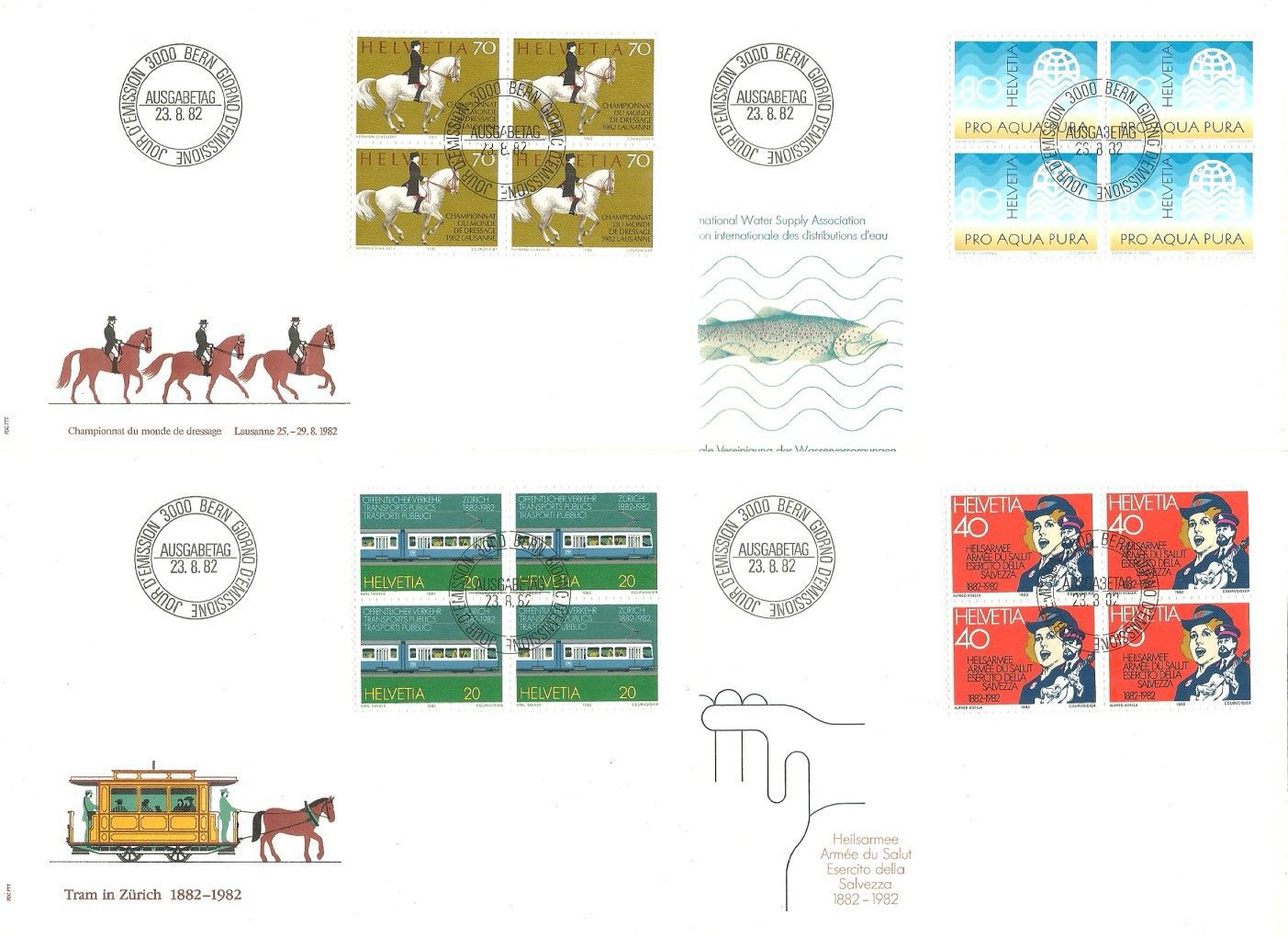 Znaczek Szwajcaria 1982 Mi 1232-1235 FDC