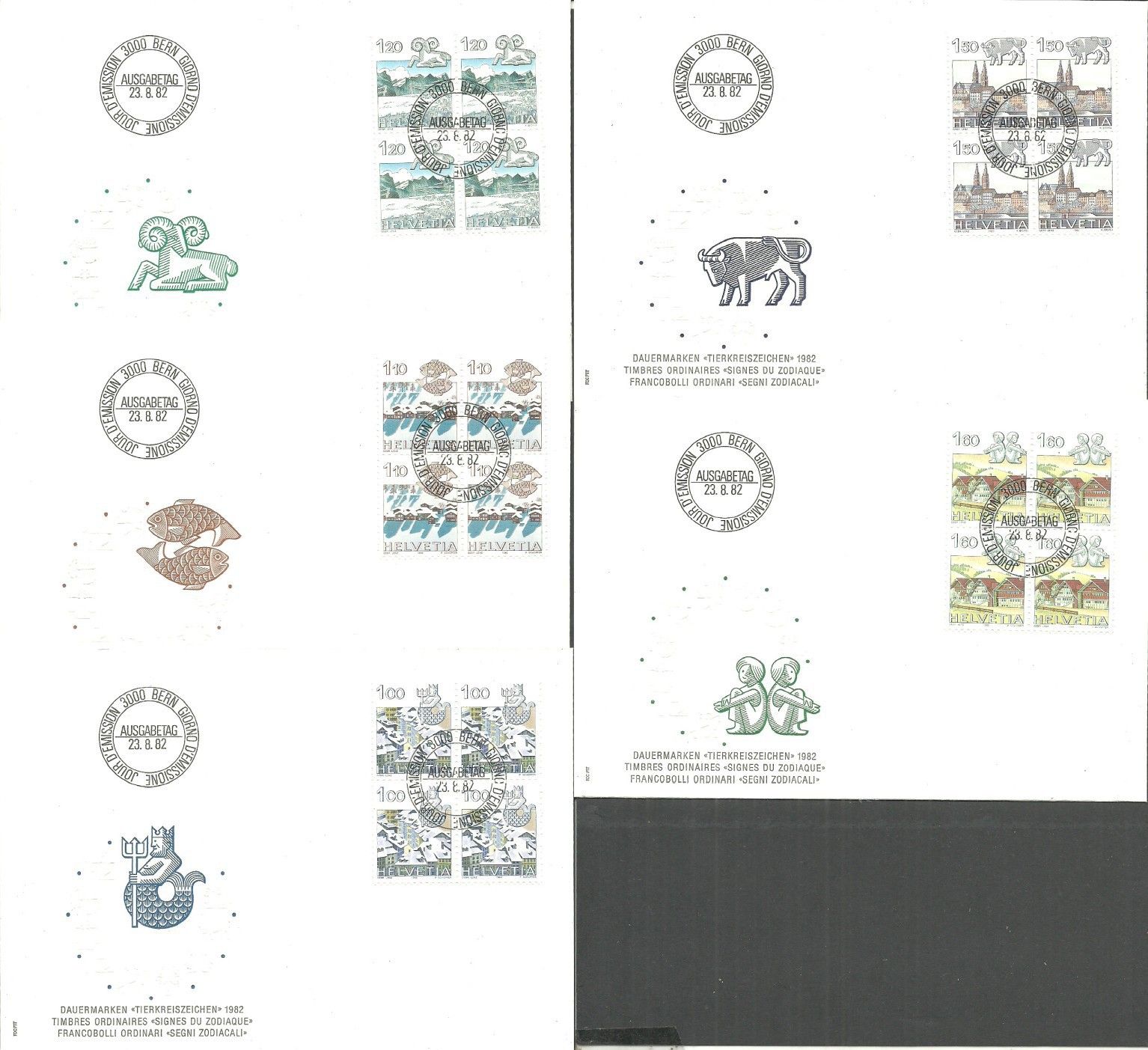 Znaczek Szwajcaria 1982 Mi 1227-1231 FDC