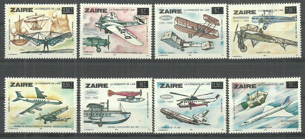 Znaczek Kongo Kinszasa / Zair 1985 Mi 880-887 Czyste **