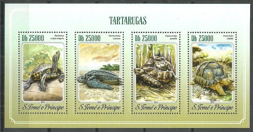 Znaczek Wyspy Św. Tomasza i Książęca 2014 Mi ark 5895-5898 Czyste **