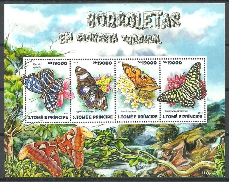 Znaczek Wyspy Św. Tomasza i Książęca 2015 Mi ark 6121-6124 Czyste **