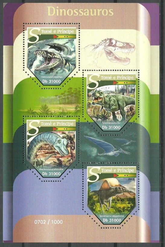 Znaczek Wyspy Św. Tomasza i Książęca 2015 Mi ark 6400-6403 Czyste **