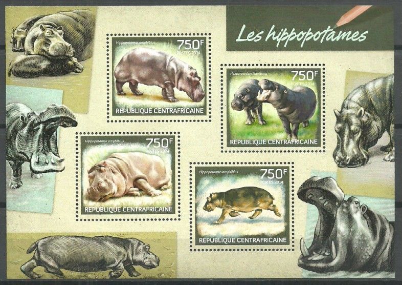 Znaczek Republika Środkowoafrykańska 2014 Mi ark 4655-4658 Czyste **
