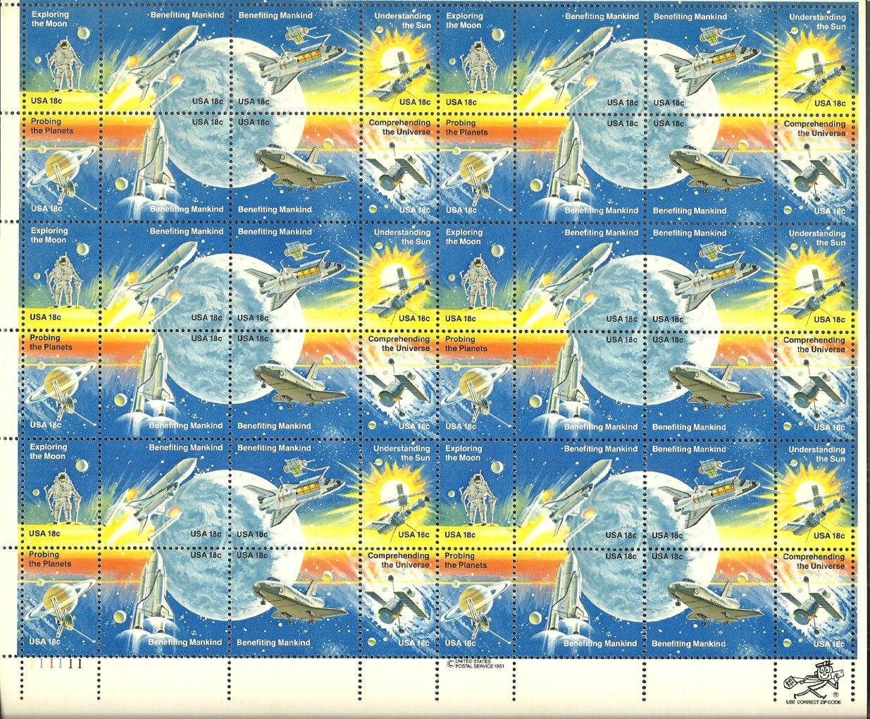 Znaczek USA 1981 Mi ark 1481-1488 Czyste **