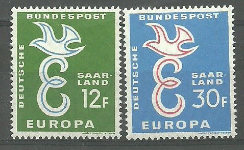 Znaczek Saara 1958 Mi 439-440 Czyste **