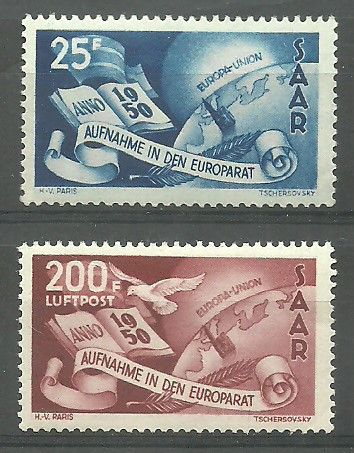 Znaczek Saara 1950 Mi 297-298 Czyste **