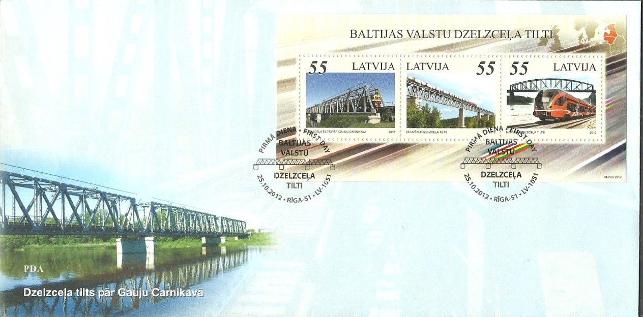 Znaczek Łotwa 2012 Mi bl 31 FDC