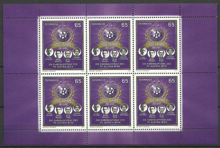 Znaczek Austria 2011 Mi ark 2913 Czyste **