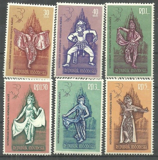 Znaczek Indonezja 1962 Mi 323-328 Czyste **