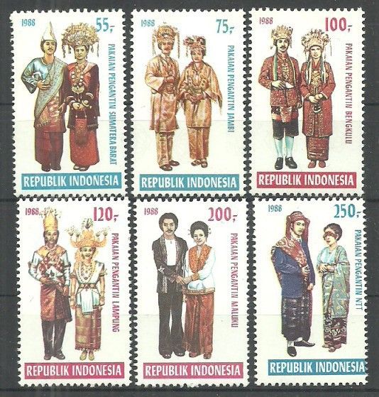 Znaczek Indonezja 1988 Mi 1268-1273 Czyste **