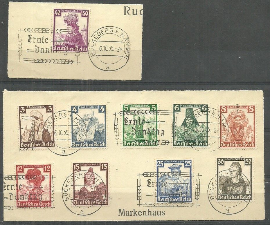Znaczek Deutsches Reich / III Rzesza 1935 Mi 588-597 Stemplowane