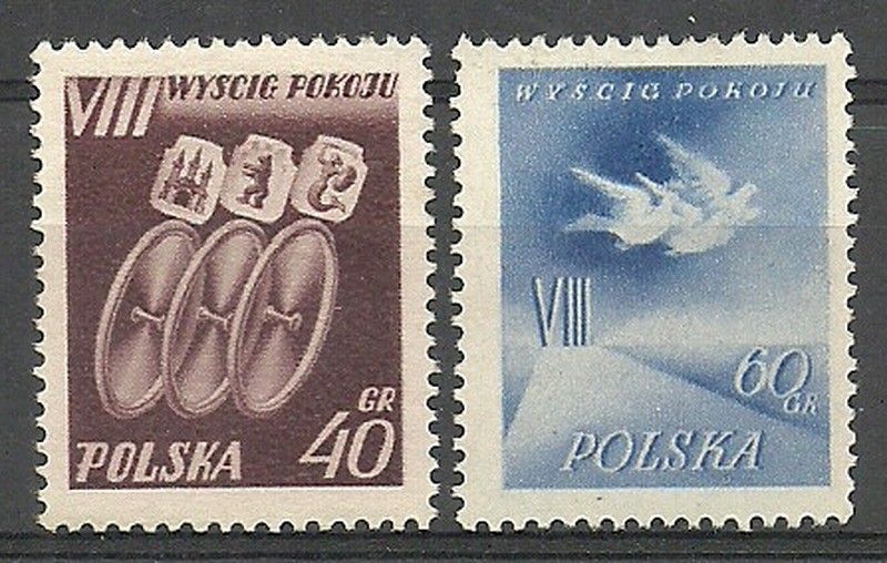 Znaczek Polska 1955 Mi 905-906 Fi 771-772 Czyste **