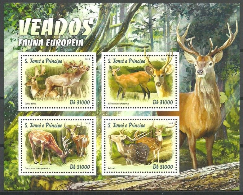 Znaczek Wyspy Św. Tomasza i Książęca 2016 Mi ark 6741-6744 Czyste **