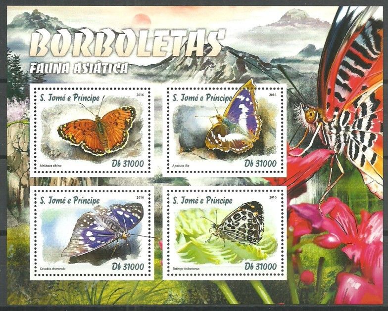 Znaczek Wyspy Św. Tomasza i Książęca 2016 Mi ark 6751-6754 Czyste **