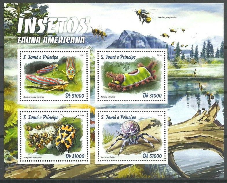 Znaczek Wyspy Św. Tomasza i Książęca 2016 Mi ark 6771-6774 Czyste **
