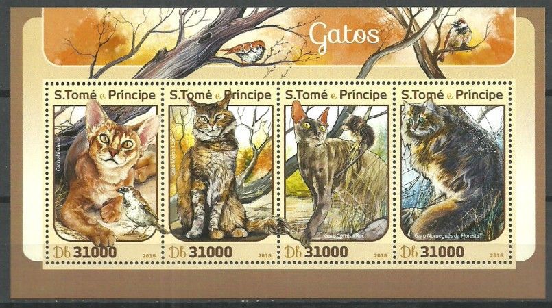 Znaczek Wyspy Św. Tomasza i Książęca 2016 Mi ark 6861-6864 Czyste **