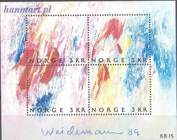 Znaczek Norwegia 1989 Mi bl 11 Czyste **