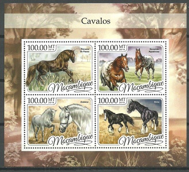 Znaczek Mozambik 2016 Mi ark 8764-8767 Czyste **