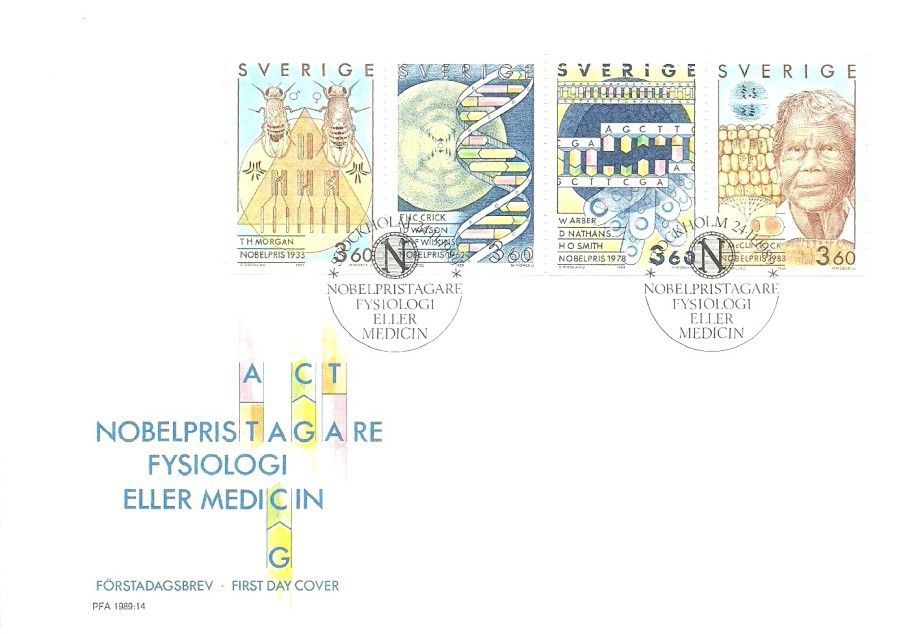 Znaczek Szwecja 1989 Mi 1572-1575 FDC