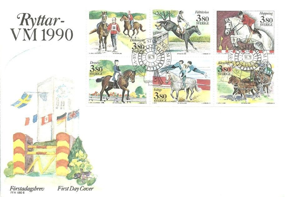Znaczek Szwecja 1990 Mi 1601-1606 FDC