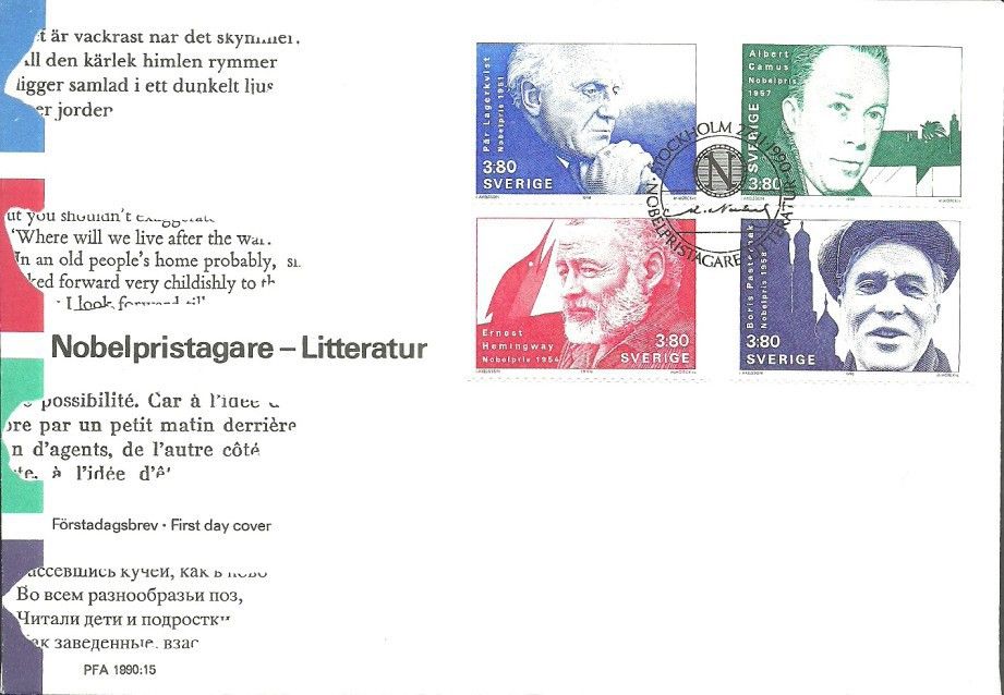 Znaczek Szwecja 1990 Mi 1639-1642 FDC