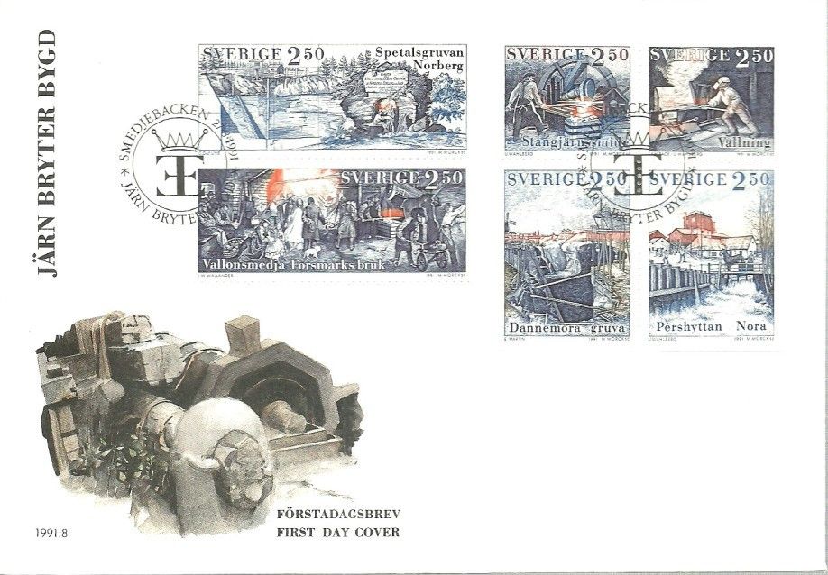 Znaczek Szwecja 1991 Mi 1678-1683 FDC