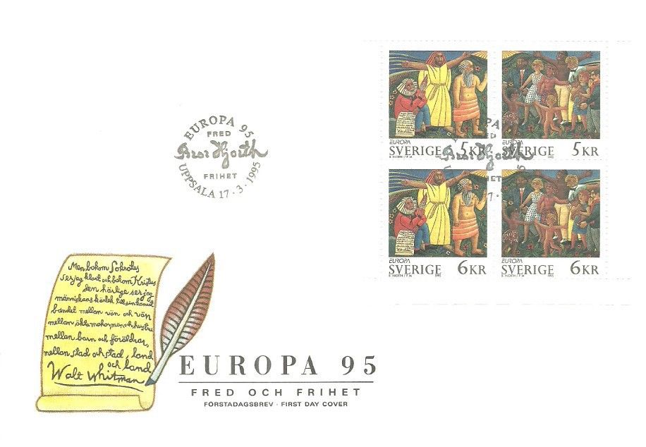 Znaczek Szwecja 1995 Mi 1874-1877 FDC