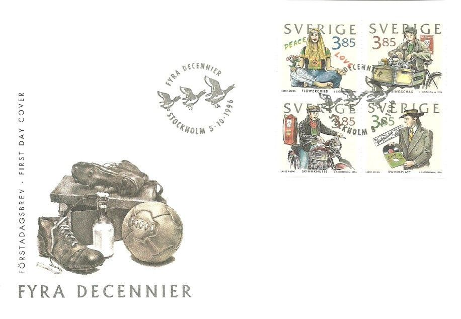 Znaczek Szwecja 1996 Mi 1964-1967 FDC