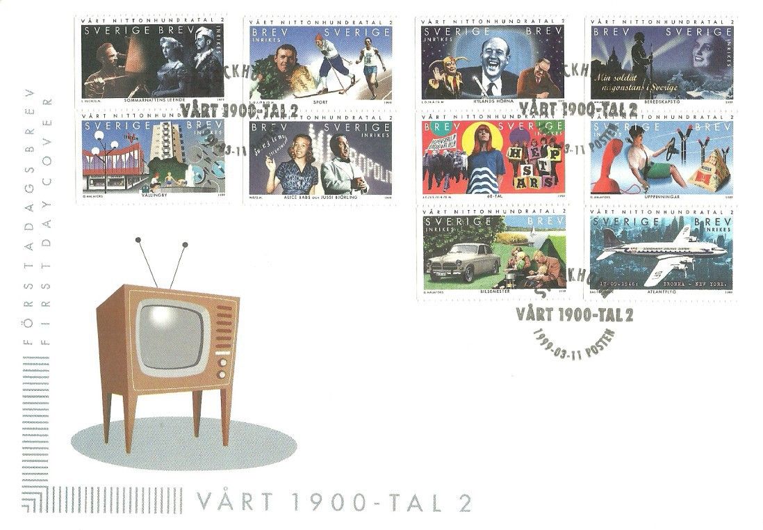 Znaczek Szwecja 1999 Mi 2102-2111 FDC