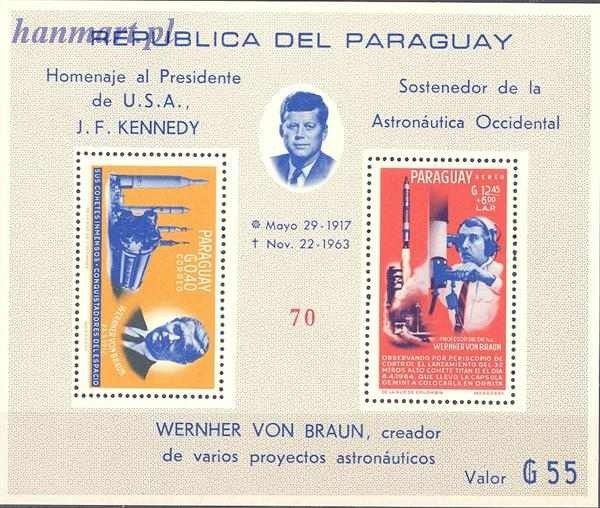 Znaczek Paragwaj 1964 Mi bl 60 Czyste **