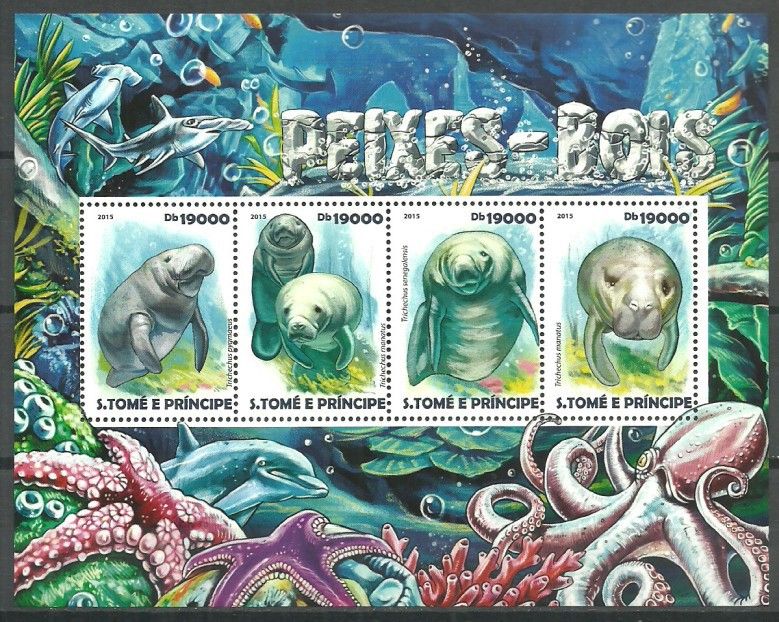 Znaczek Wyspy Św. Tomasza i Książęca 2015 Mi ark 6171-6174 Czyste **
