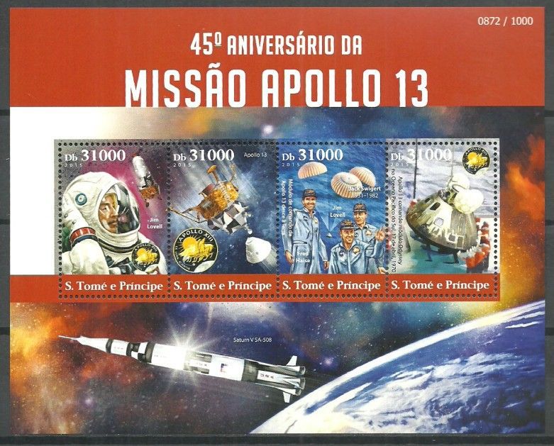 Znaczek Wyspy Św. Tomasza i Książęca 2015 Mi ark 6258-6261 Czyste **