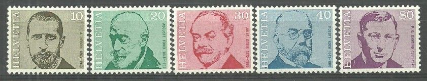 Znaczek Szwajcaria 1971 Mi 955-959 Czyste **