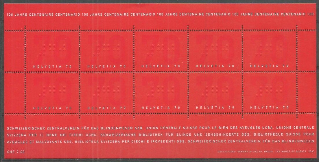 Znaczek Szwajcaria 2003 Mi ark 1828 Czyste **
