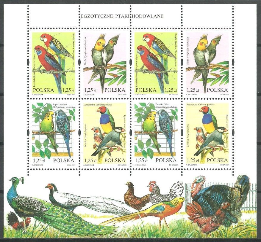 Znaczek Polska 2004 Mi ark 4117-4120 Fi ark 3967-3970 Czyste **