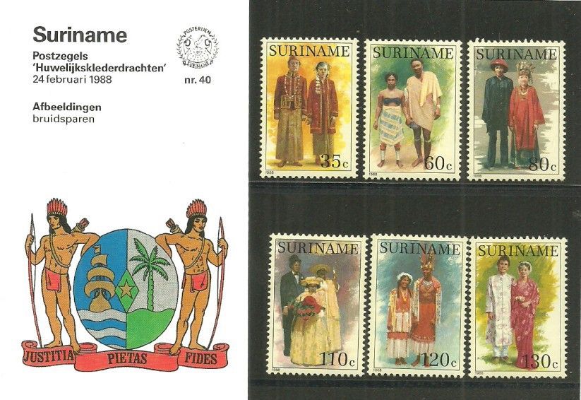 Znaczek Surinam 1988 Mi 1252-1257 Czyste **