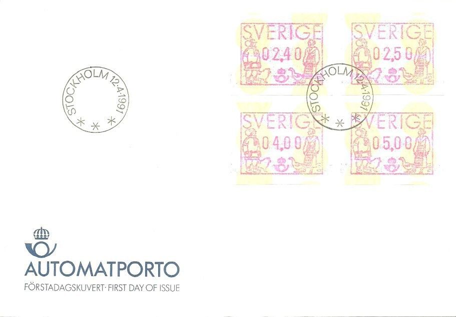Znaczek Szwecja 1991 Mi aut 1 FDC