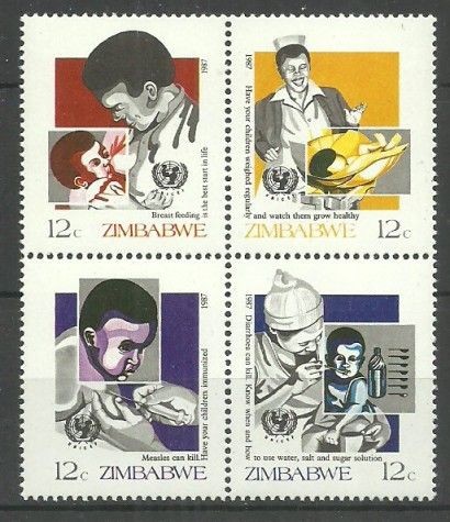 Znaczek Zimbabwe 1987 Mi 356-359 Czyste **