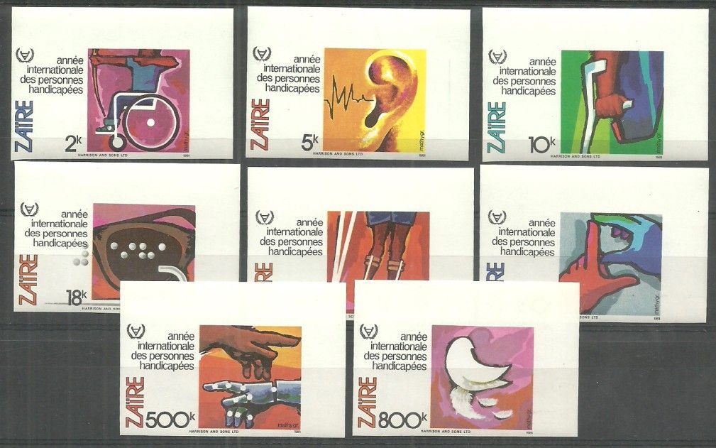 Znaczek Kongo Kinszasa / Zair 1981 Mi 732-739B Czyste **