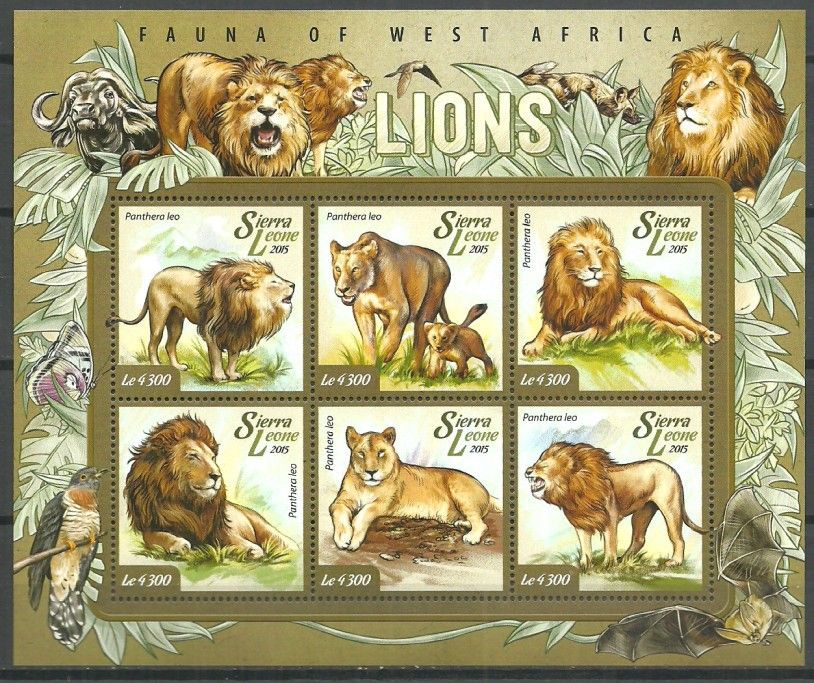 Znaczek Sierra Leone 2015 Mi ark 6058-6063 Czyste **