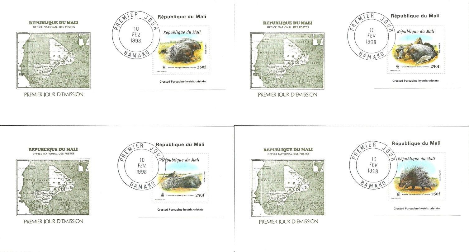 Znaczek Mali 1998 Mi ein bl A118-D118 FDC