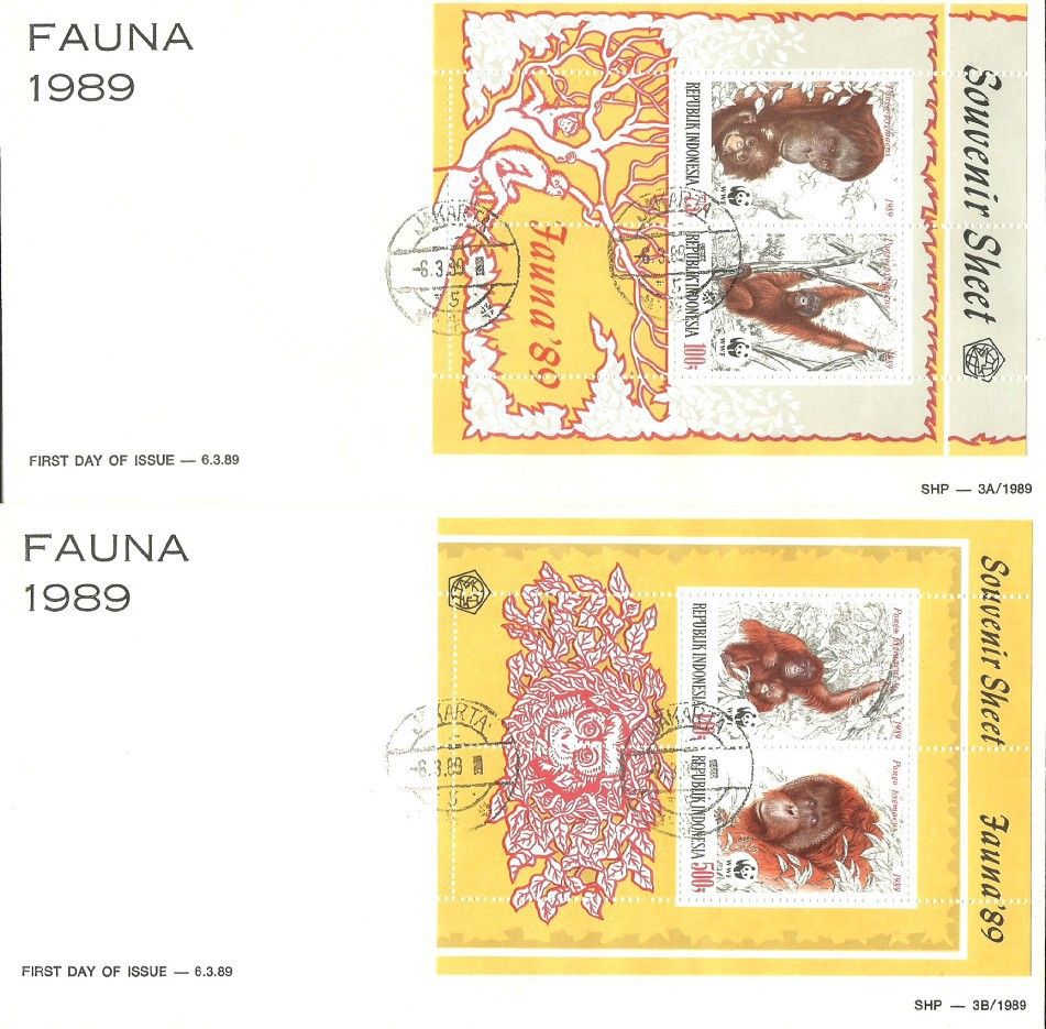 Znaczek Indonezja 1989 Mi bl 67-68 FDC