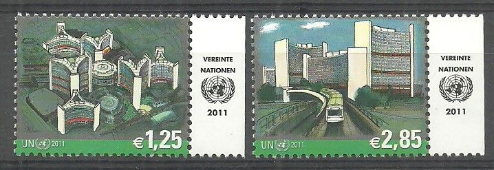 Znaczek Narody Zjednoczone Wiedeń 2011 Mi 689-690 Czyste **